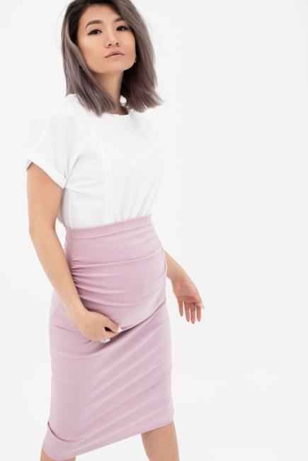 Юбка для беременных и кормящих, пудрово-розовая