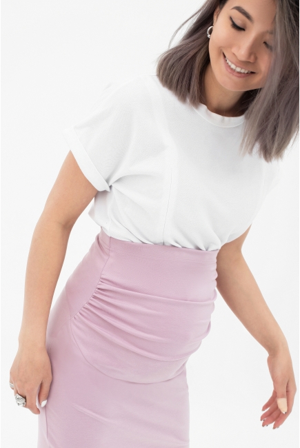 Юбка для беременных и кормящих, пудрово-розовая