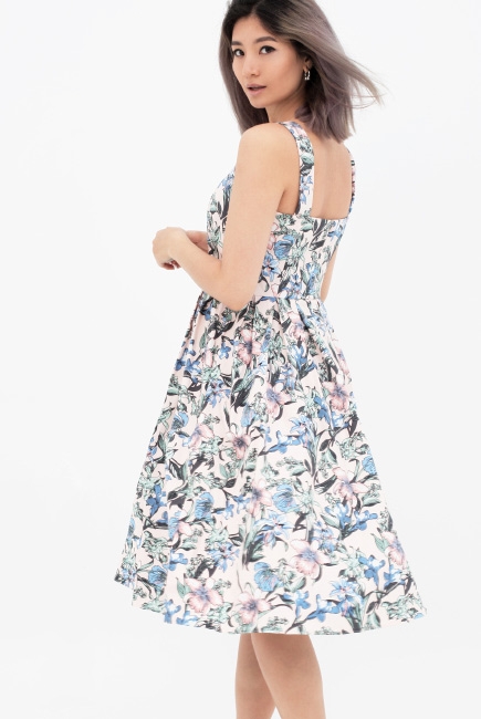 Платье-сарафан для кормящих и беременных с цветочным принтом, цвет персиковый