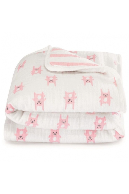 Муслиновое фланелевое одеяло Aden Anais, Bunny Pink