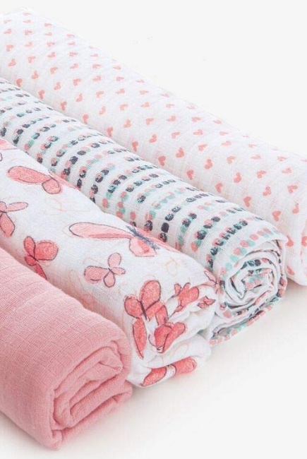 Пеленки муслиновые Aden by Aden&Anais для новорожденных, большие, набор 4, Butterflies