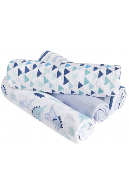 Пеленки муслиновые Aden by Aden&Anais, большие, набор 4, Dinos