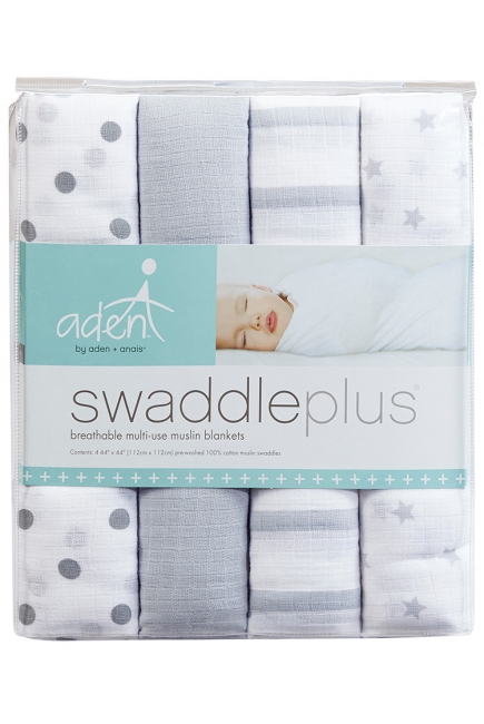 Муслиновые пеленки Aden by Aden&Anais, большие, набор 4, Dove