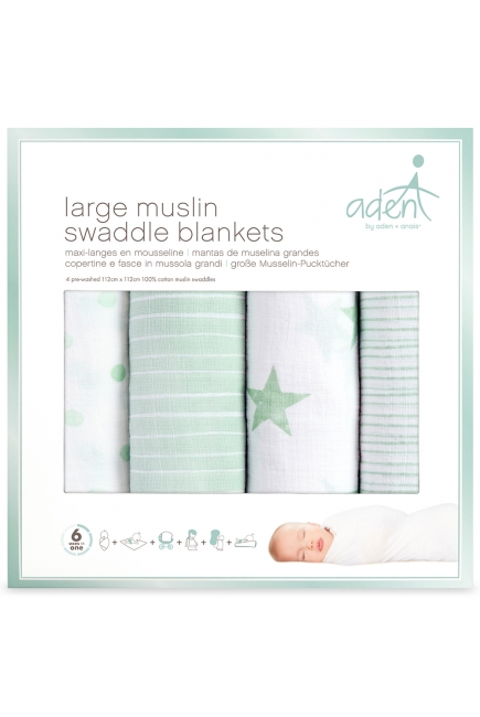 Муслиновые пеленки для новорожденных Aden by Aden Anais, большие, набор 4, Dream