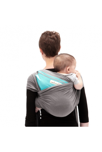 Слинг-шарф JPMBB трикотажный, цвет "светло-серый-бирюза"