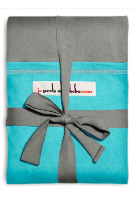 Слинг-шарф JPMBB трикотажный, цвет "светло-серый-бирюза"