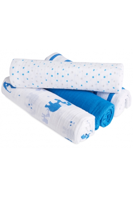 Муслиновые пеленки для новорожденных Aden by Aden Anais, большие, набор 4, Elephants