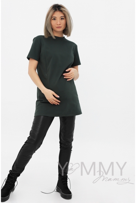 Футболка для кормящих и беременных с вырезом на спинке, хаки