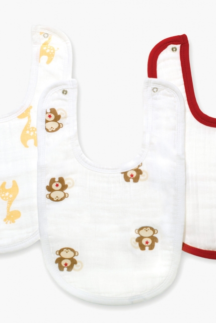 Слюнявчик муслиновый Aden by Aden&Anais, набор из 3 штук, Little Bib Safari Friends
