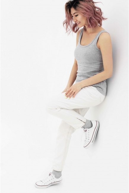 Майка для кормящих и беременных, цвет серый меланж