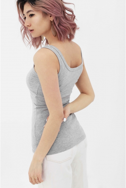 Майка для кормящих и беременных, цвет серый меланж