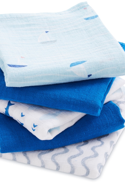 Муслиновые пеленки для новорожденных Aden by Aden Anais, средние, набор 5, Making Waves