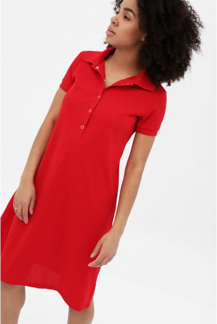 Платье - поло для кормящих и  беременных, цвет красный