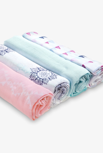 Муслиновые пеленки Aden by Aden&Anais, большие, набор 4, Pretty Pink