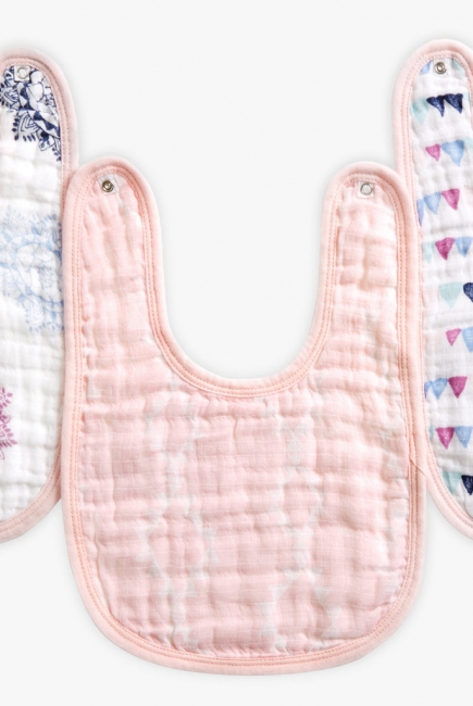 Слюнявчик муслиновый Aden by Aden&Anais, набор из 3 штук, Pretty Pink