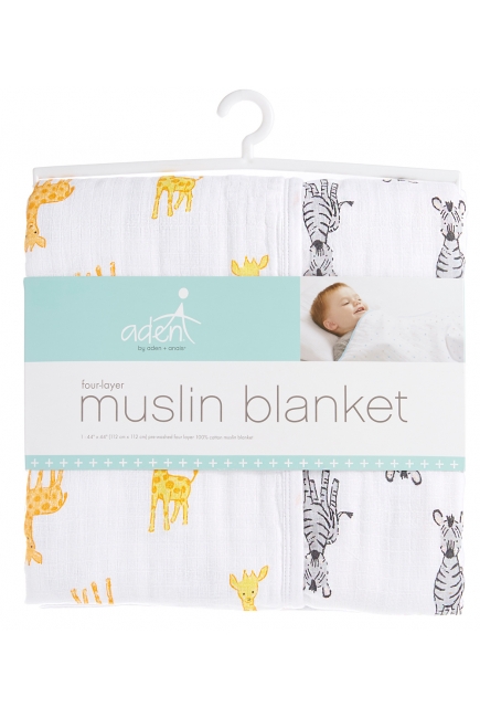 Одеяло муслиновое Aden by Aden&Anais, Dream Safari Babes-Giraffe/Zebra