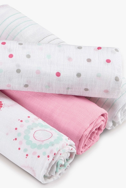 Пеленки муслиновые Aden by Aden&Anais для новорожденных, большие, набор 4, Sweet in Pink