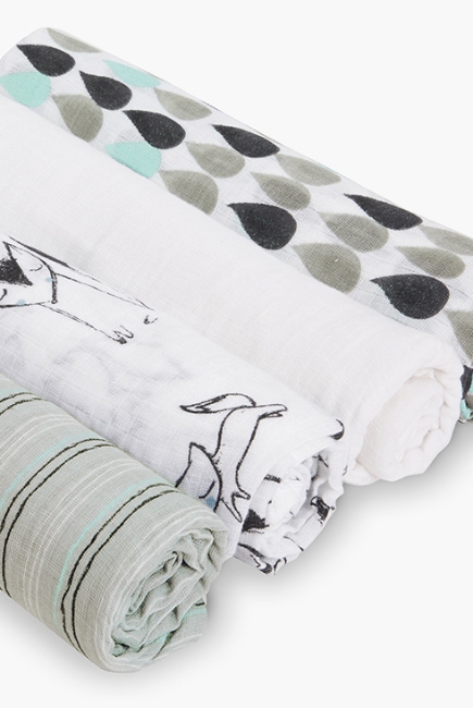 Пеленки муслиновые Aden by Aden&Anais для новорожденных, большие, набор 4, Trotting Fox