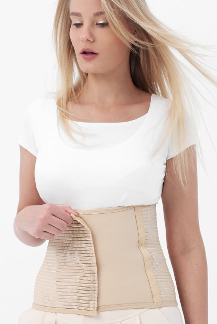 Бандаж послеродовой высокий, бежевый