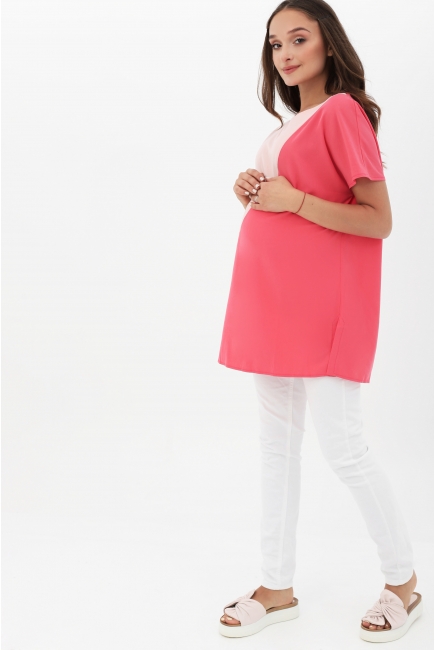 Блуза для беременных, коралл/розовый/бежевый