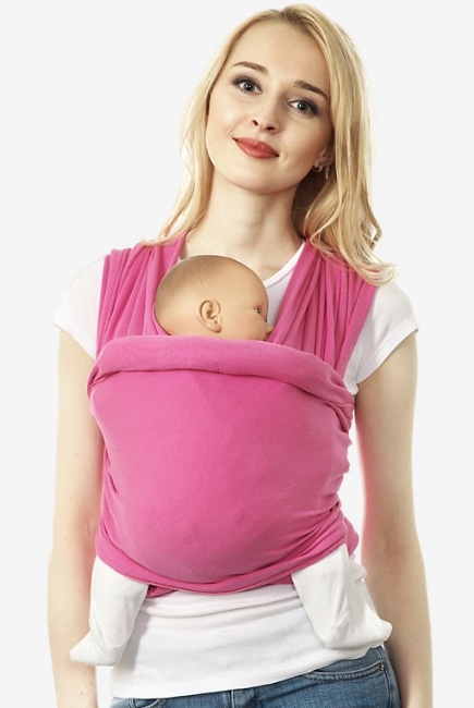 Трикотажный слинг-шарф, ярко-розовый