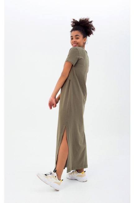 Платье-футболка для кормящих и беременных, хаки
