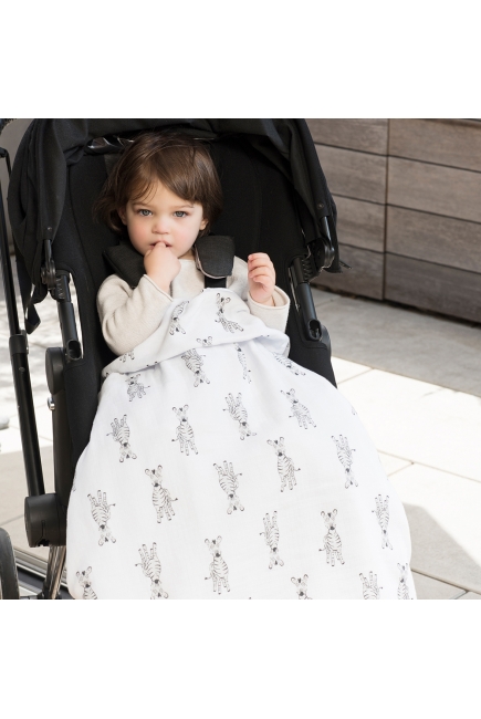 Муслиновое одеяло для коляски Aden by Aden Anais, Safari Babes-Zebra