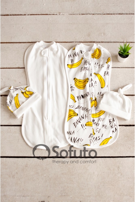 Комплект пеленок-коконов для новорожденных, Bananas