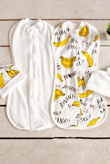 Комплект пеленок-коконов для новорожденных, Bananas