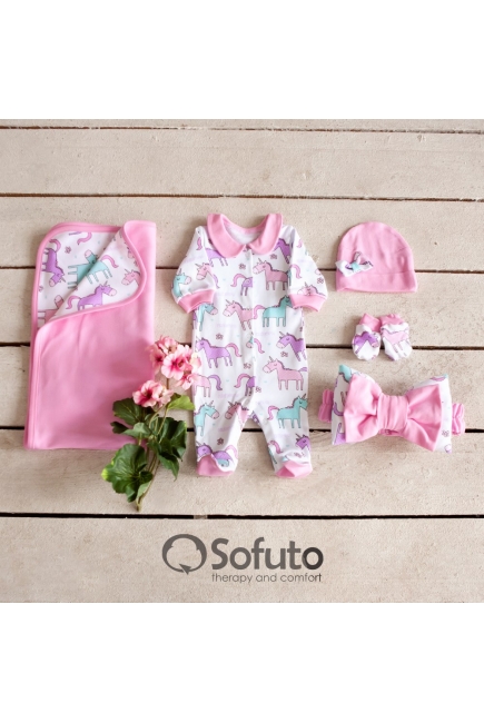 Комплект на выписку летний, Unicorn (5 предметов)
