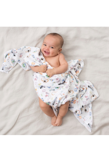 Пеленки муслиновые для новорожденных Aden&Anais большие, набор 4, Around The World