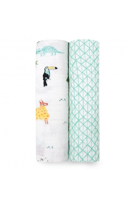 Муслиновые пеленки для новорожденных Aden Anais большие, набор 2, Around The World