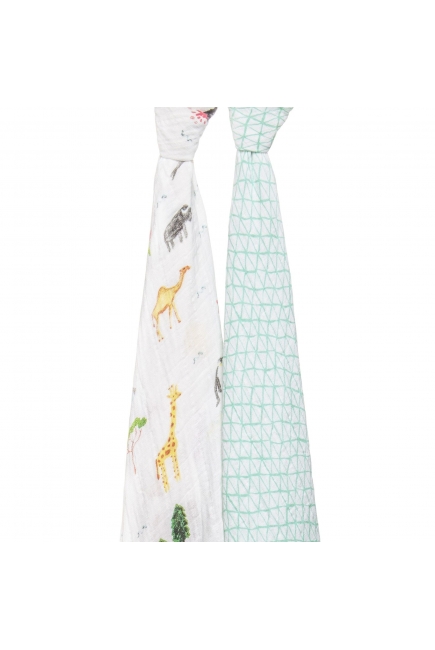 Муслиновые пеленки для новорожденных Aden Anais большие, набор 2, Around The World