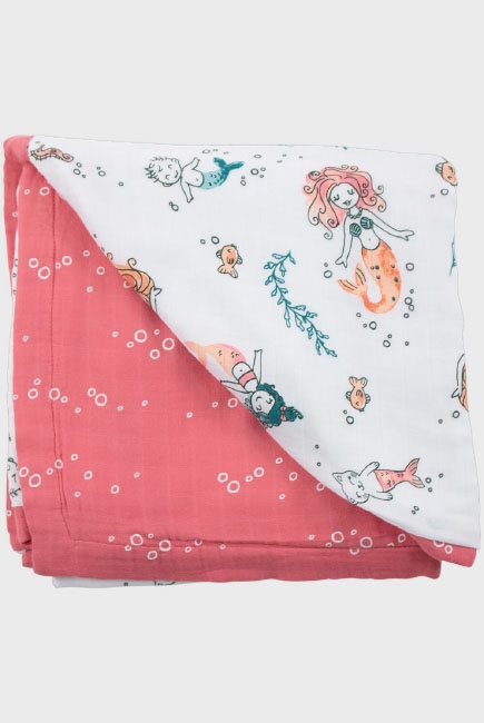 Муслиновое одеяло с бамбуком Bebe au Lait, Mermaid/Bubbles