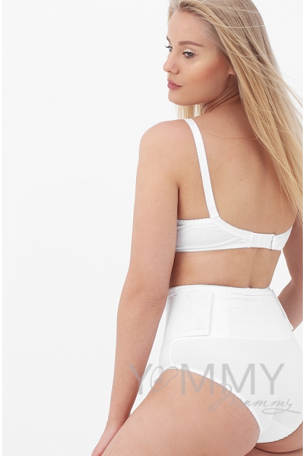 Бюстгальтер для беременных и кормящих с кружевной вставкой, цвет белый