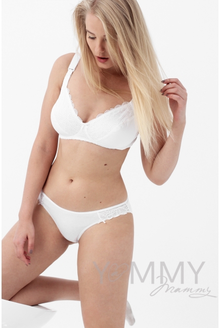 Бюстгальтер для беременных и кормления на каркасе, белый
