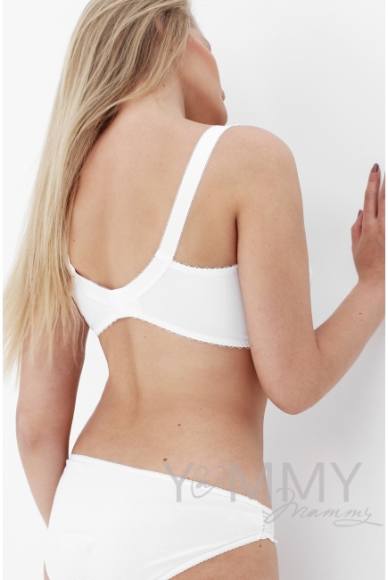 Бюстгальтер для беременных и кормления на каркасе, белый