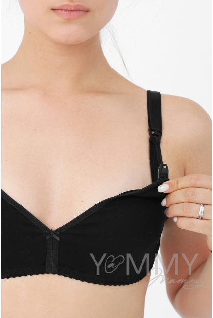 Бюстгальтер для кормления и  беременных бесшовный, цвет черный