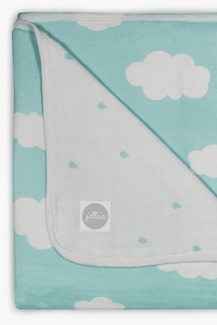 Одеяло из муслина Jollein, Clouds Jade