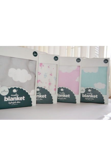 Одеяло муслиновое Jollein, Clouds Jade