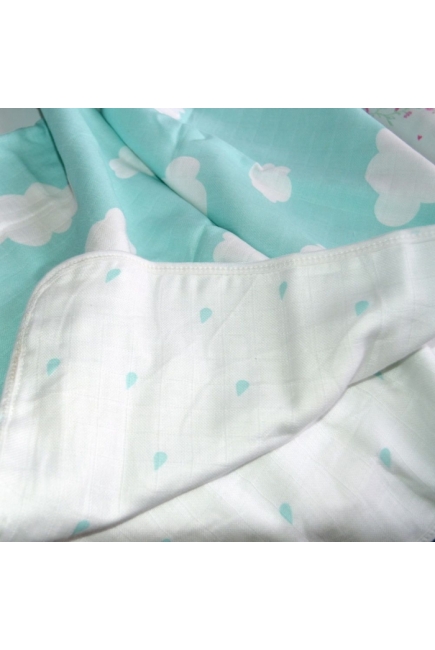 Одеяло муслиновое Jollein, Clouds Jade