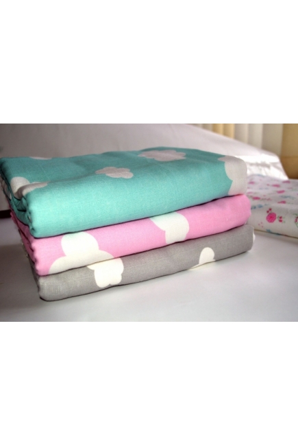 Муслиновое одеяло Jollein, Clouds Pink