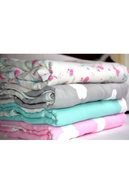 Муслиновое одеяло Jollein, Clouds Pink