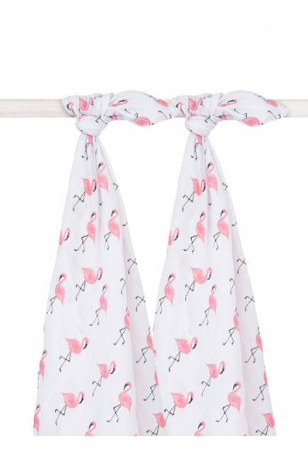 Муслиновые пеленки для новорожденного Jollein, большие, Flamingo