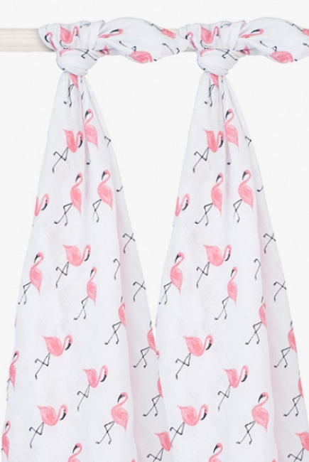 Муслиновые пеленки для новорожденного Jollein, большие, Flamingo
