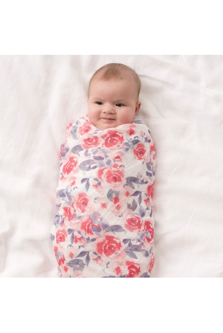 Бамбуковая пеленка для новорожденных Aden&Anais большая, Watercolor Garder-Roses