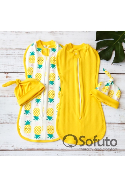 Комплект пеленок-коконов для новорожденных, Pineapple