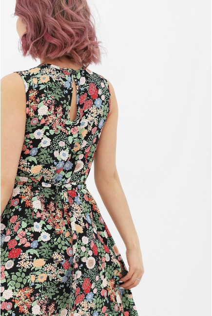 Платье-сарафан для беременных и кормящий, цвет черный/цветы