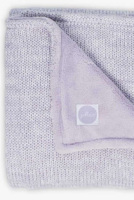 Плед для новорожденных вязаный с мехом Jollein Melange, лиловый, средний