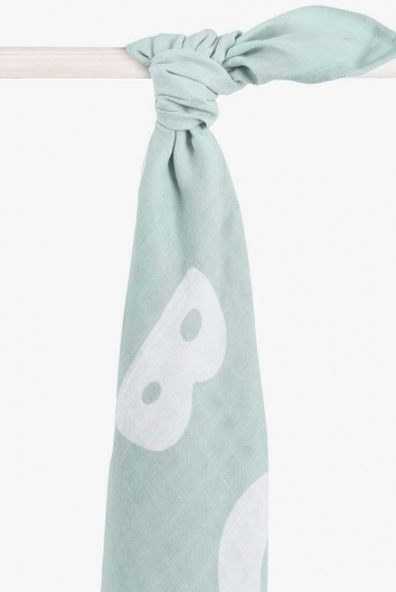 Муслиновая пеленка/простынь для новорожденного Jollein большая, ABC, Stone Green